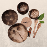 MyOnearth Coconut shell bowl- Set of 4 with 2 Spoons